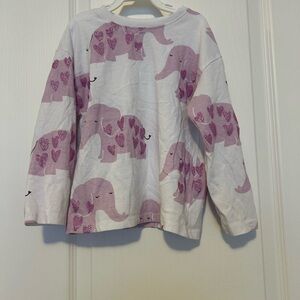 Zara Kids Long Sleeve Tee with Pink Elephant Print